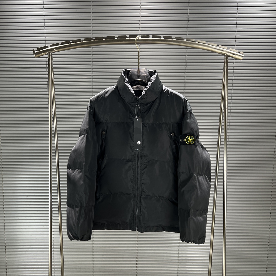 stone island ダウン偽物 暖かい メンズ  保温 アウター ダウンジャケット 人気 ブラック グレイ_4