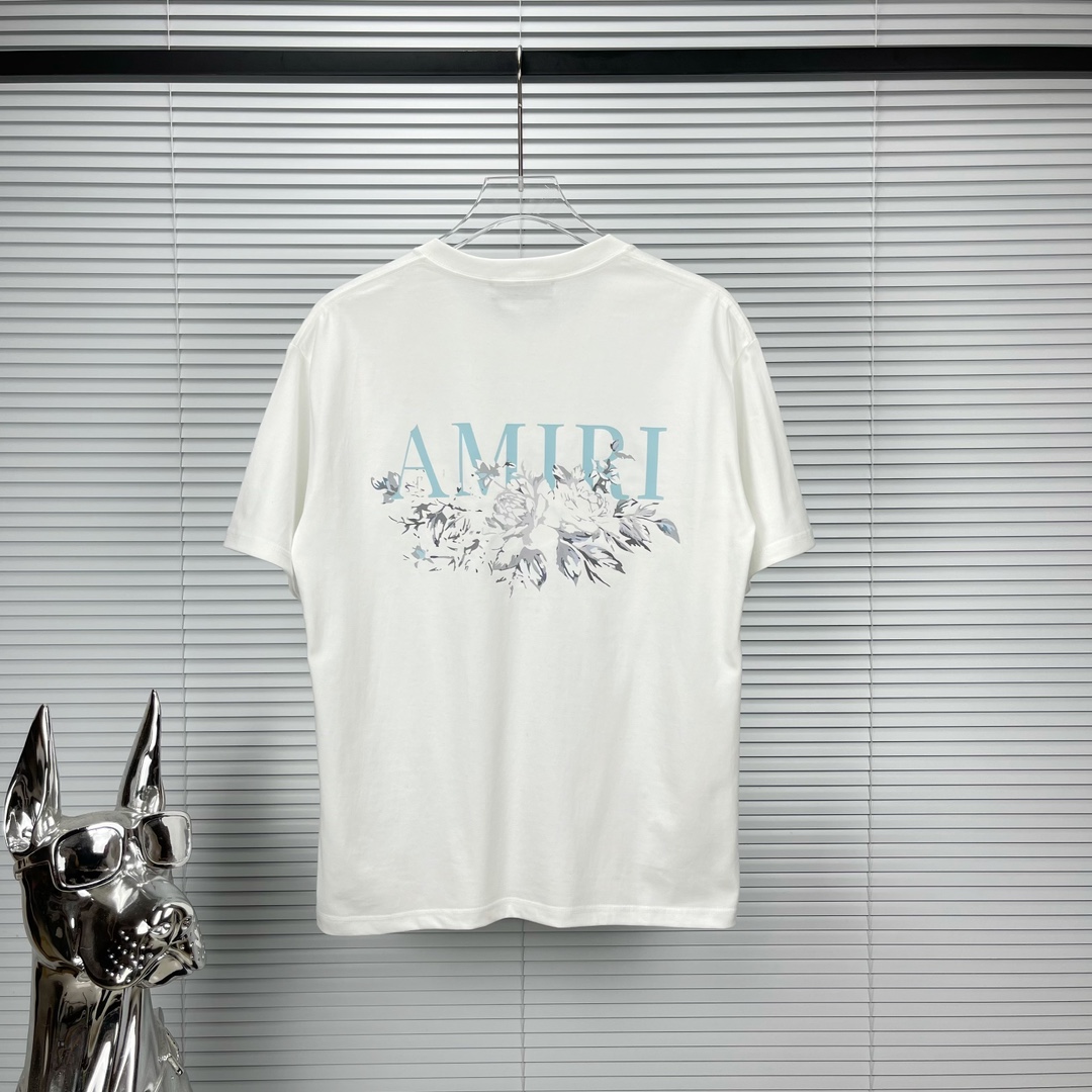 アミリ tシャツ メンズ偽物 おすすめ品 半袖 純綿Tシャツ 夏 カップル服 2色可選 ホワイト_8