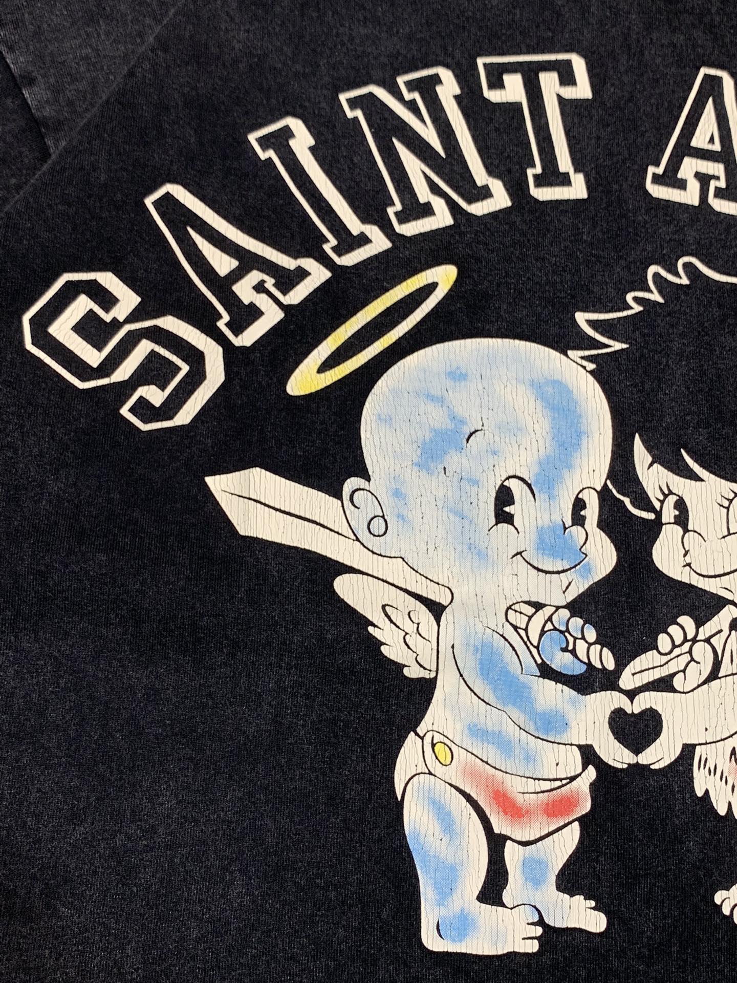 セントマイケルSAINTMICHAEL限定スーパーコピー半袖Tシャツコットンブラック柔らかい高級花柄メンズ_3