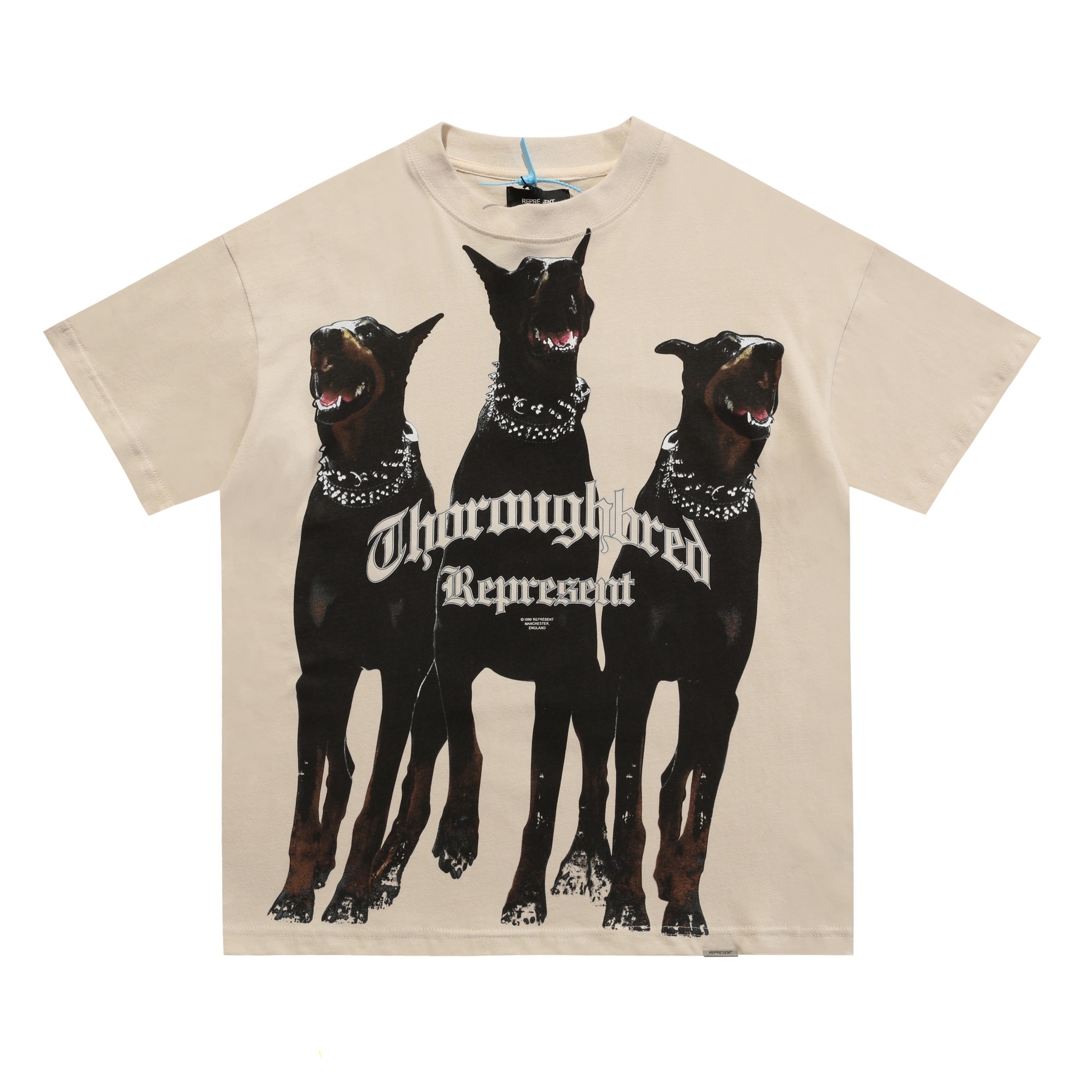 リプレゼント tシャツプレゼント 意味激安通販 Tシャツ 夏新品 純綿トップス 犬プリント 人気品 杏色_1