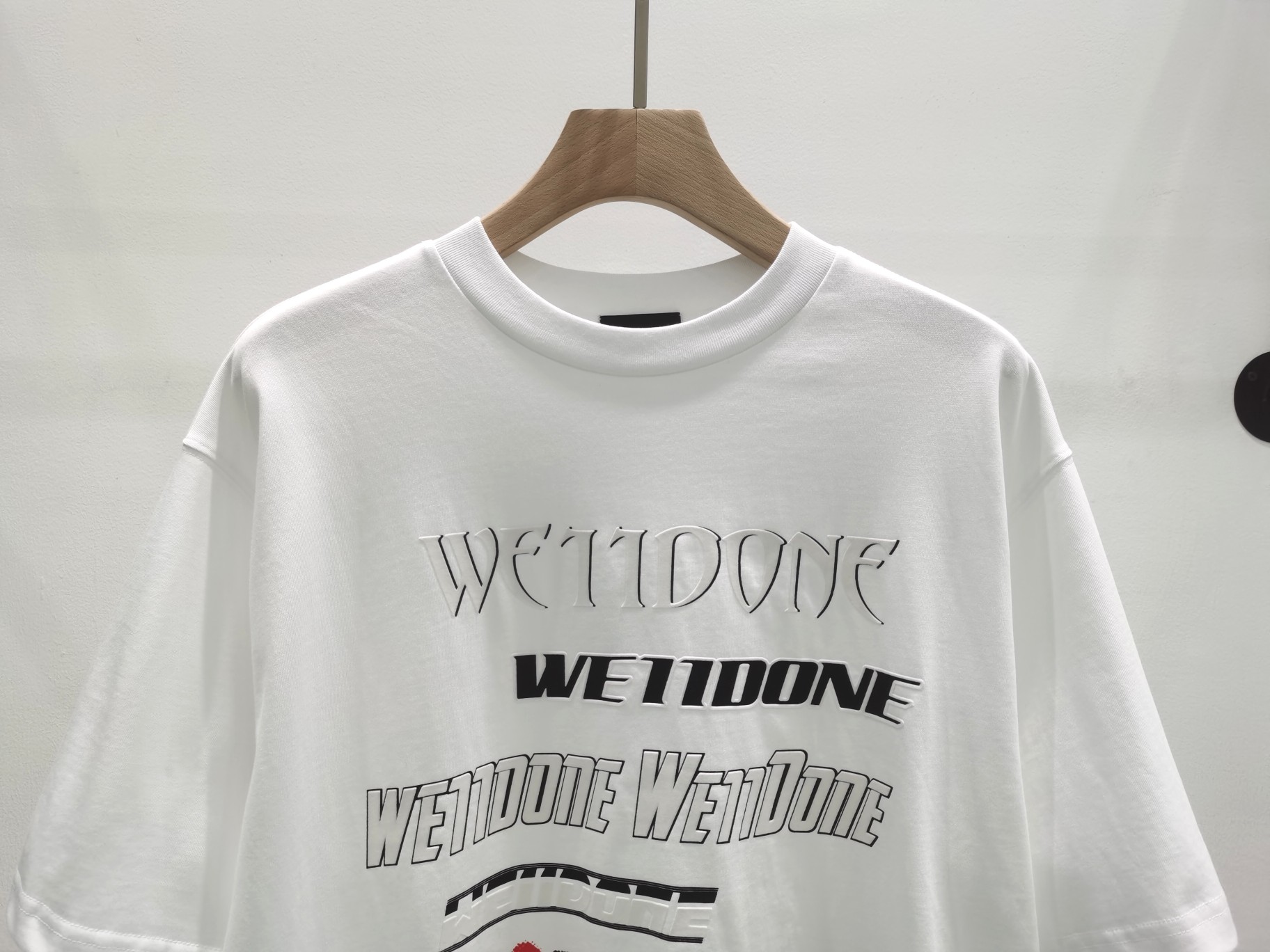 WE11DONE 新商品! ウェルトップ激安通販 純綿トップス 人気 Tシャツ 短袖 男女兼用 2色可選 ホワイト_3