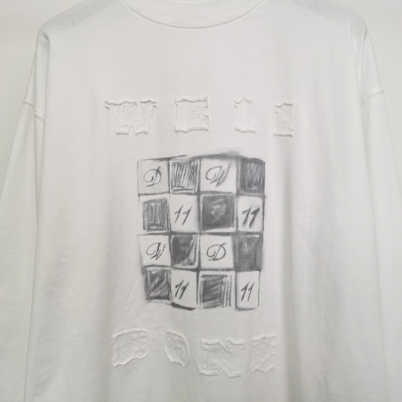 WE11DONE HOT100%新品 ウェルダントップス偽物 純綿トップス 人気新作 長袖Tシャツ 2色可選 ホワイト_3