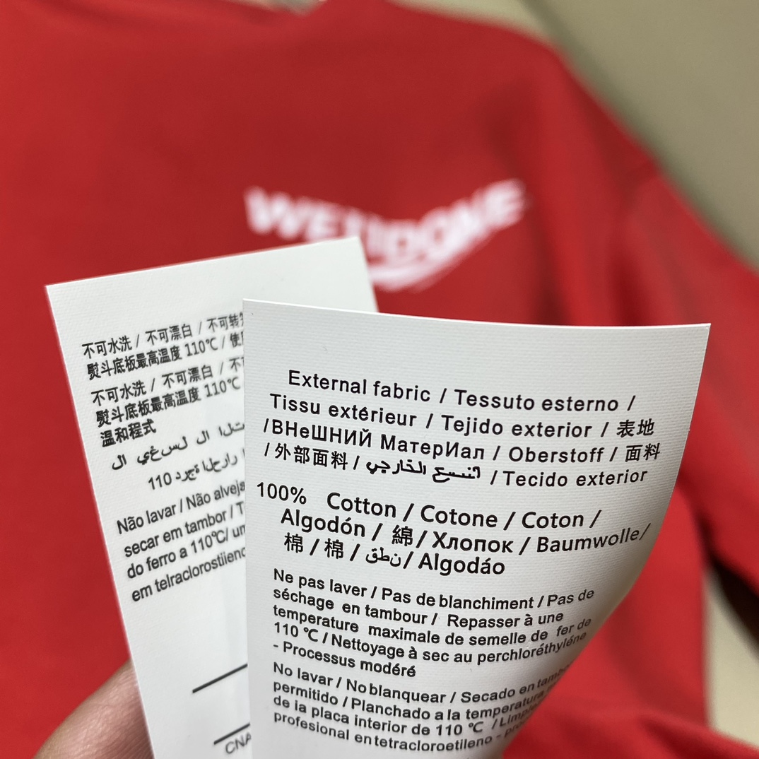 WE11DONE ウェルダンtシャツ偽物 シンプル トップス 純綿 丸首 お買い得豊富な ファッション レッド_9