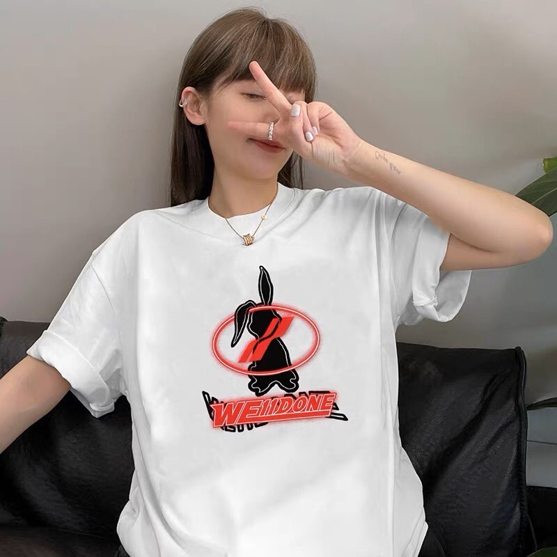 WE11DONE ウェルダンの意味激安通販 純綿 tシャツ 大人気 シンプル トップス 兎 春夏服 ２色可選_2