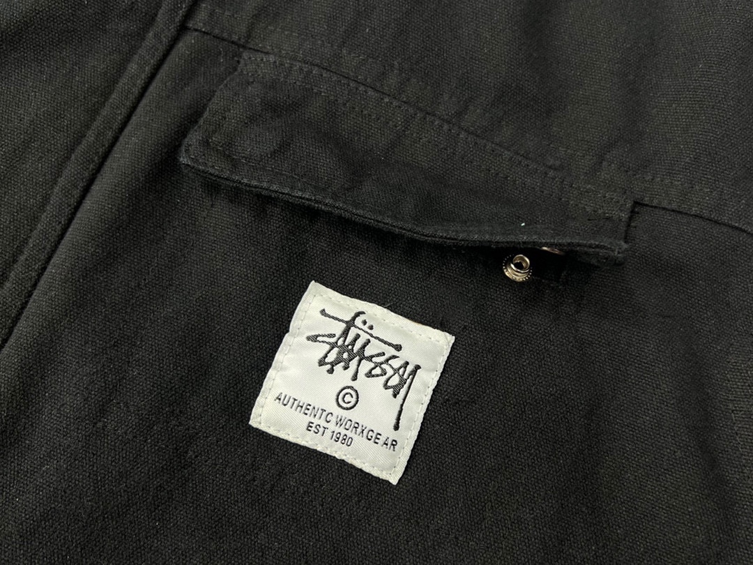 stussy ステューシーセットアップメンズスーパーコピージャケット 人気 アウター 襟 ブラック_5