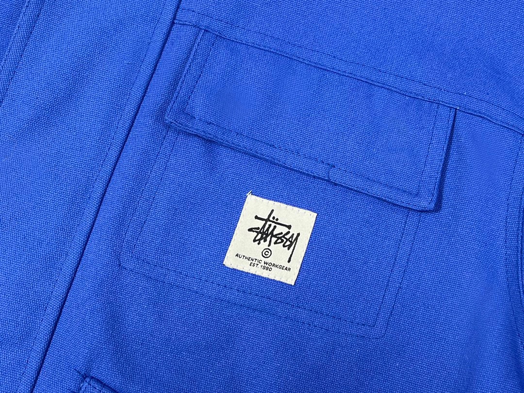 stussy ステューシー チェックジャケット偽物 ジャケット アウター 襟 青春 HOT品質保証 ファッション ブルー_6