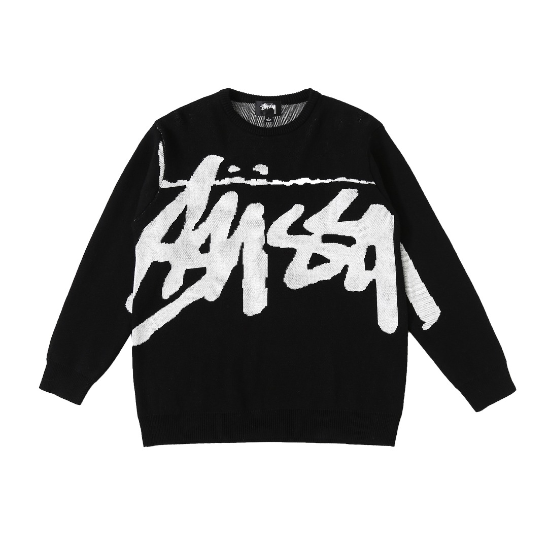 stussy 抜群な存在感  ステューシーセーター偽物 セーター 暖かい 男女兼用 カップル トップス ニット ブラック_10