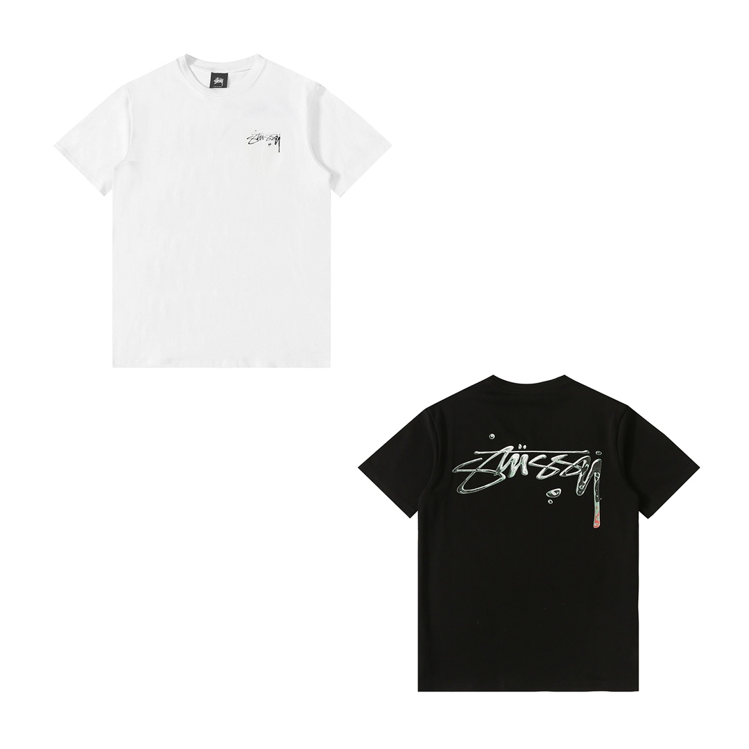 stussy ステューシー tシャツ タグｎ級品 シンプル 純綿トップス 半袖 ロゴプリント 丸首 2色可選_1