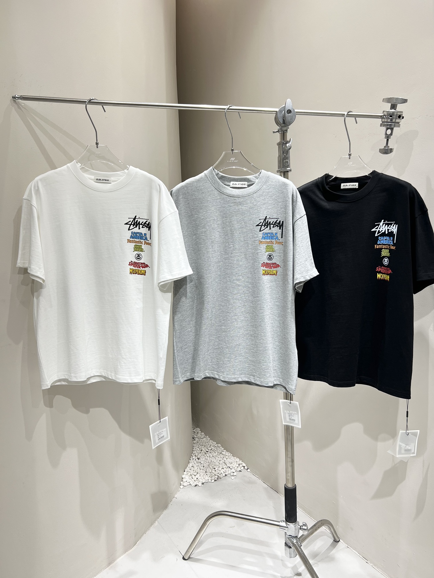 stussy ステューシーネルシャツスーパーコピー ゆったり 最安値！大人気 純綿トップス 短袖 プリント 男女兼用 3色可選_1