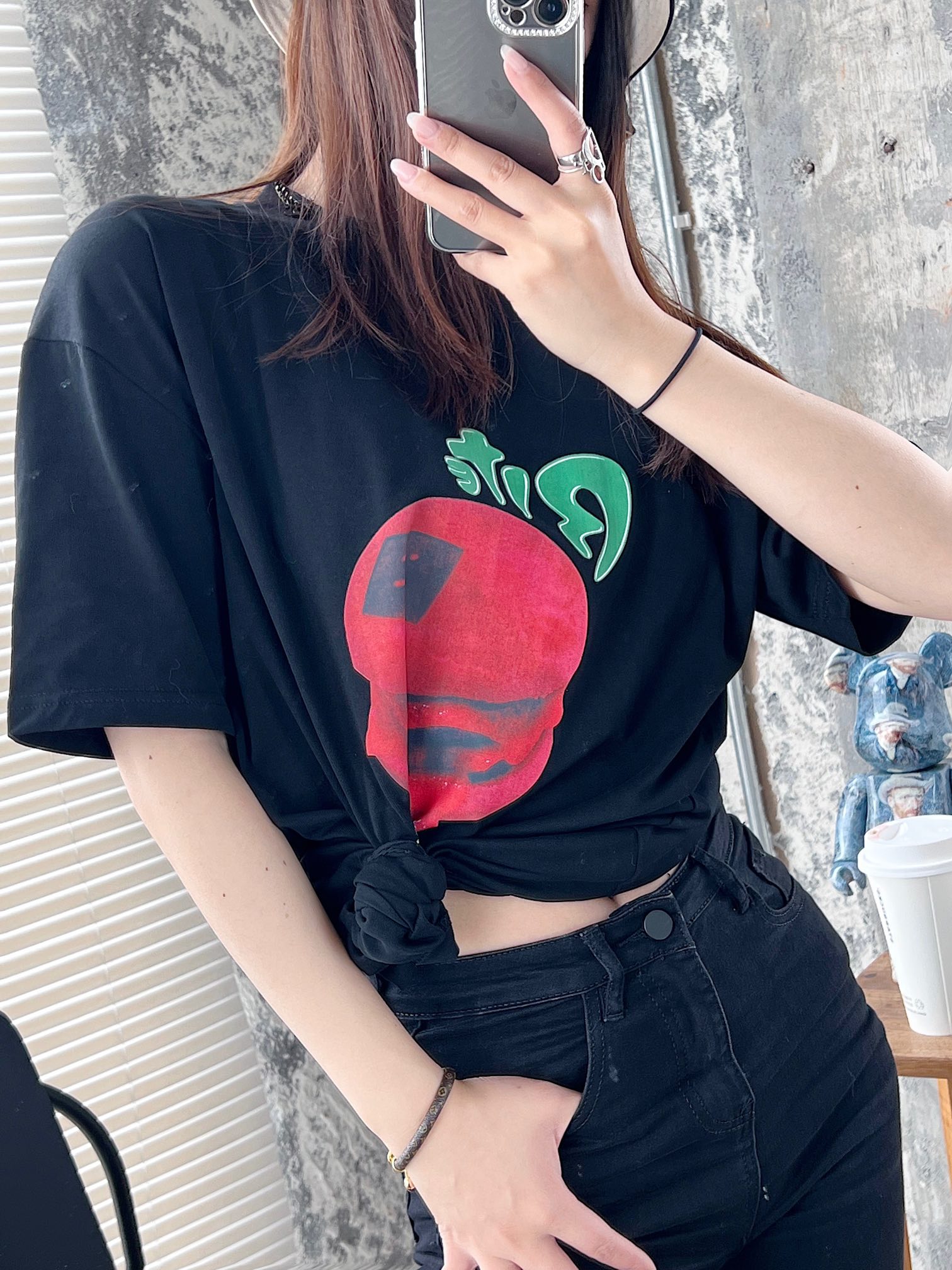 春夏数量限定 アクネストゥディオ tシャツ激安通販 トップス 純綿 大人気 柔らかい ハンバーグプリント 男女兼用 2色可選_3