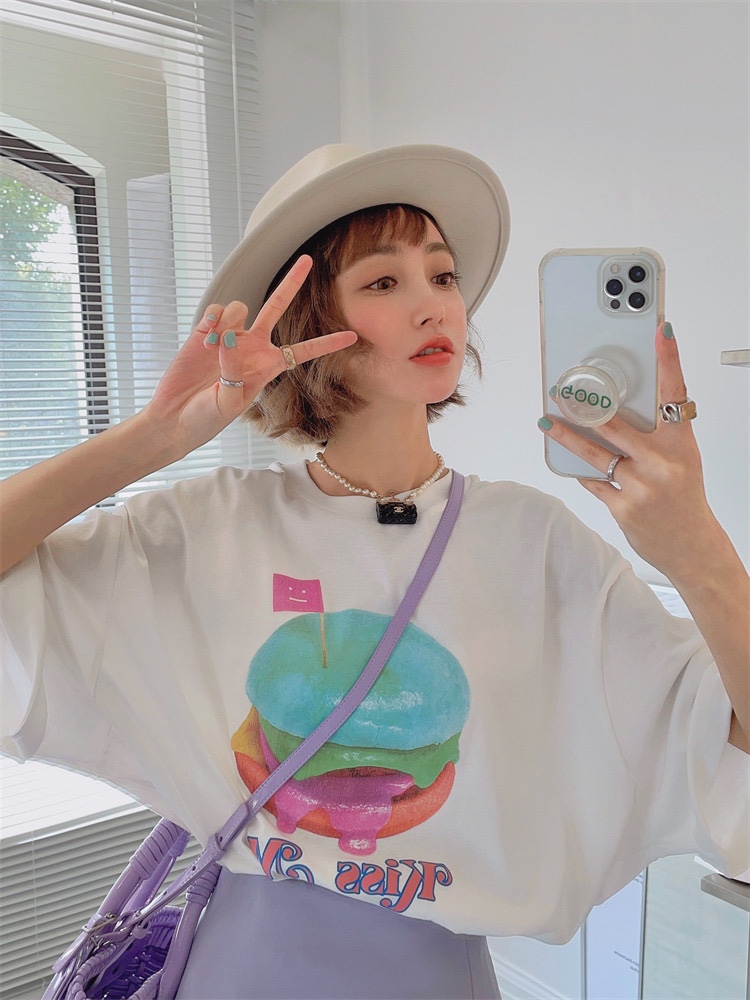 春夏数量限定 アクネストゥディオ tシャツ激安通販 トップス 純綿 大人気 柔らかい ハンバーグプリント 男女兼用 2色可選_20