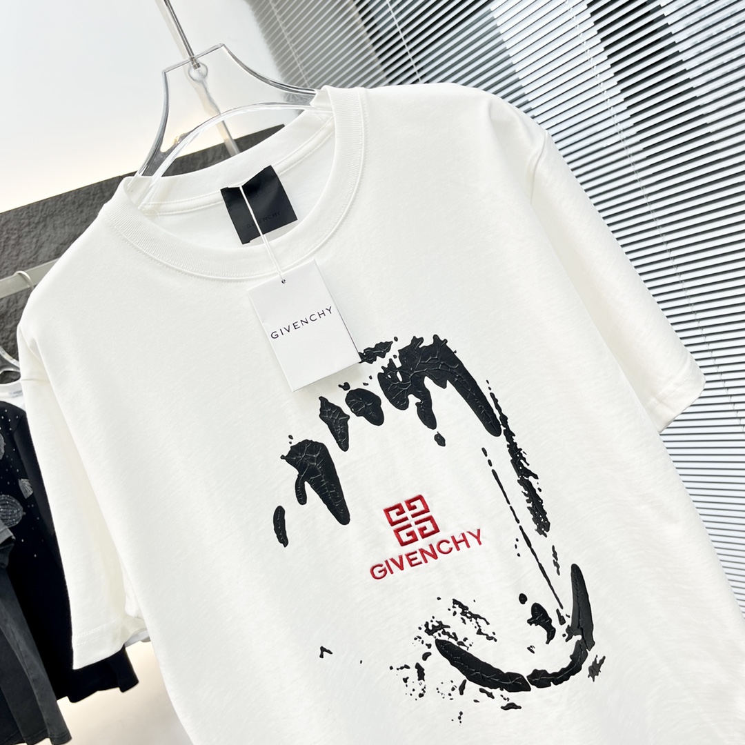 抜群の吸汗性 ジバンシィ トップス激安通販 純綿 トップス Tシャツ 半袖 プリント シンプル 人気新作 ファッション 2色可選 ホワイト_3