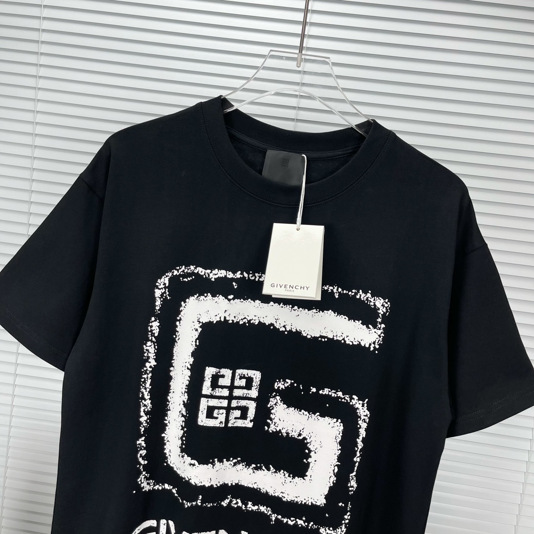 【 限定品】ジバンシィ服激安通販  純綿 トップス Tシャツ 短袖 プリント プリント カップル 男女兼用 2色可選 ブラック_3