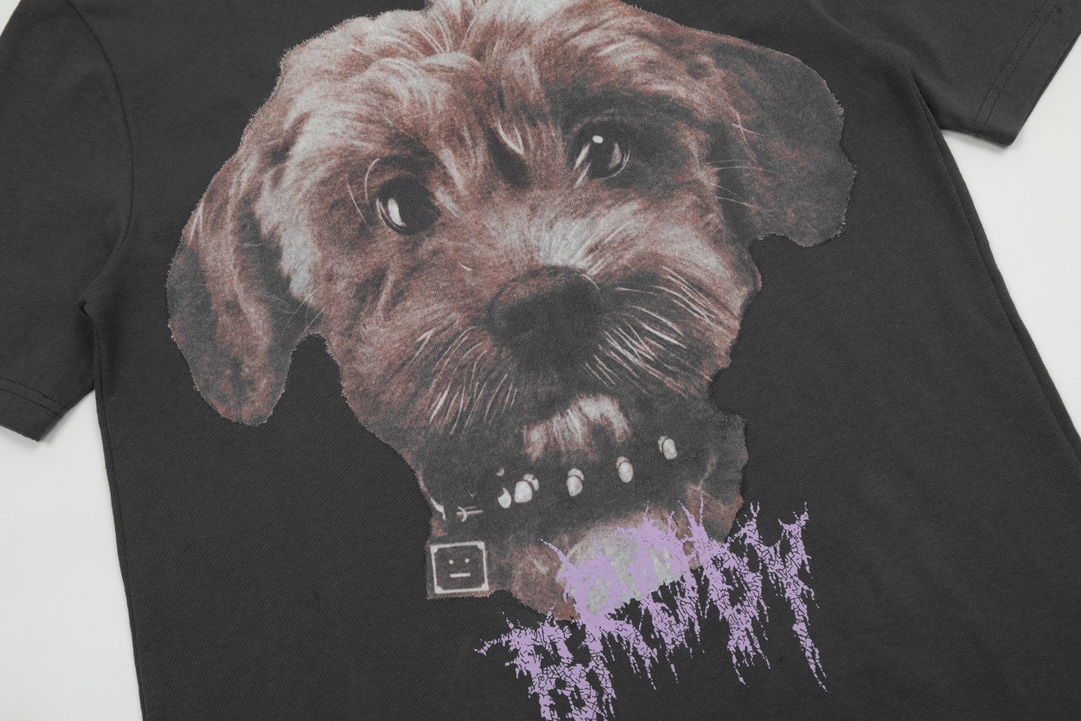 激安大特価最新作のアクネ ストゥディオズｔシャツスーパーコピー 犬の顔のプリント_4