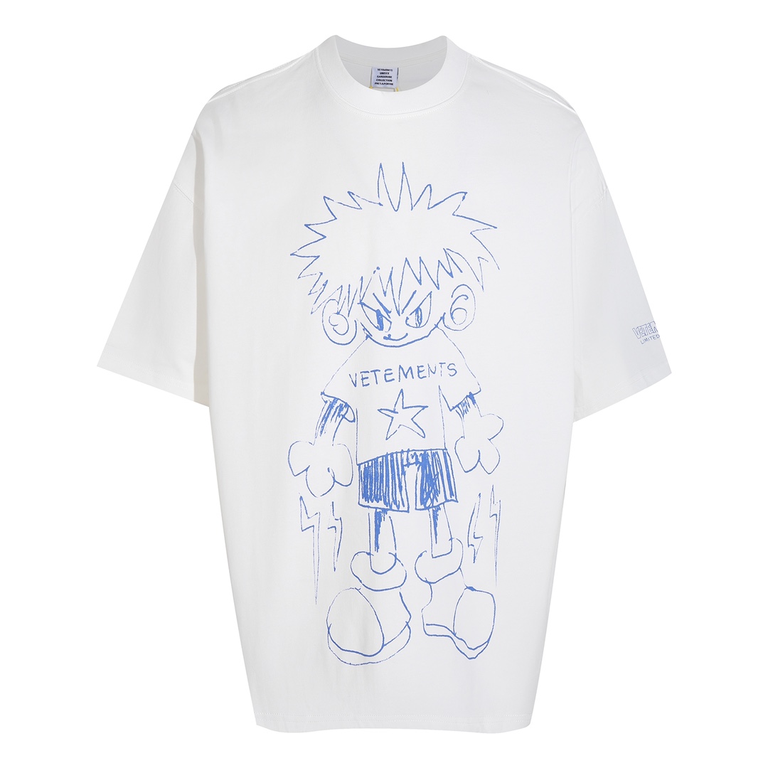 存在感のある ヴェトモン tシャツ 公式激安通販 純綿 トップス 半袖 人気漫画キルア プリント ファッション ホワイト_2