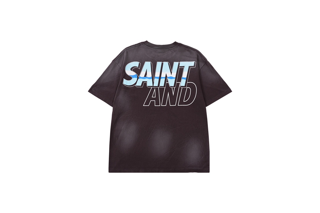 SAINTMICHAEL セントマイケル ロゴｎ級品 プリント 柔らかい トップス 純綿tシャツ 短袖 シンプル 人気 ブラック_2