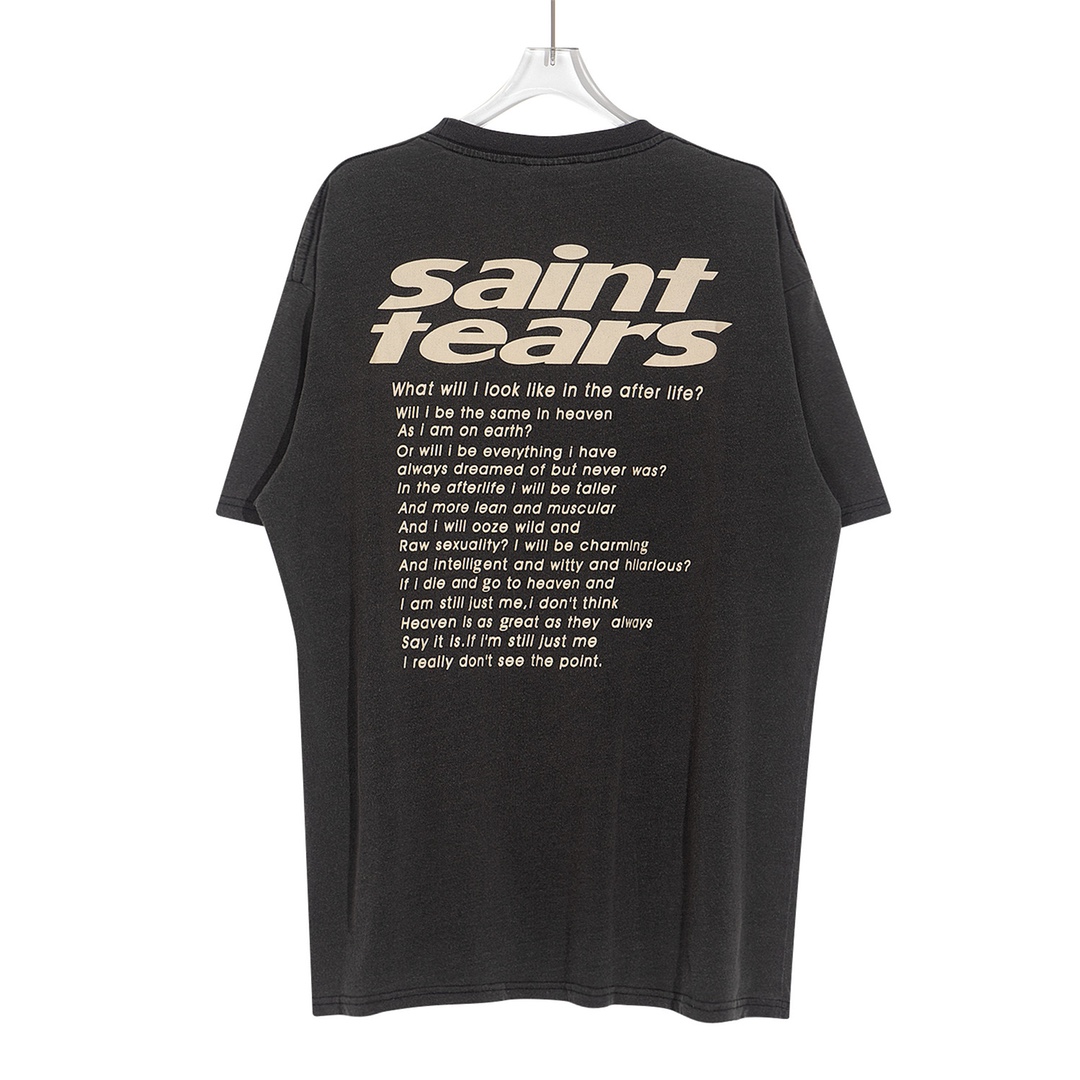 SAINTMICHAEL 限定セール低価 セイントマイケル ロンt激安通販 プリント 柔らかい トップス 純綿tシャツ 短袖 シンプル ブラック_2