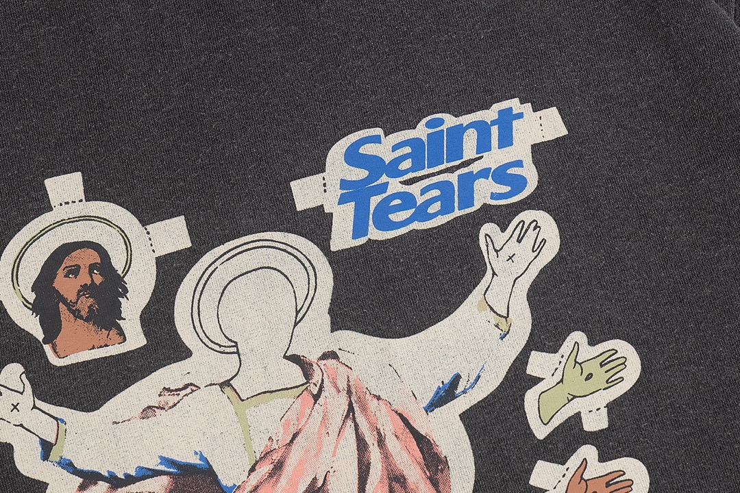 SAINTMICHAEL 限定セール低価 セイントマイケル ロンt激安通販 プリント 柔らかい トップス 純綿tシャツ 短袖 シンプル ブラック_4