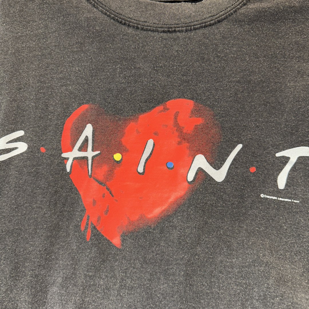 SAINTMICHAEL セントマイケル コラボ偽物 純綿 短袖tシャツ ハットプリント トップス  シンプル 人気品 カップル ブラック_4