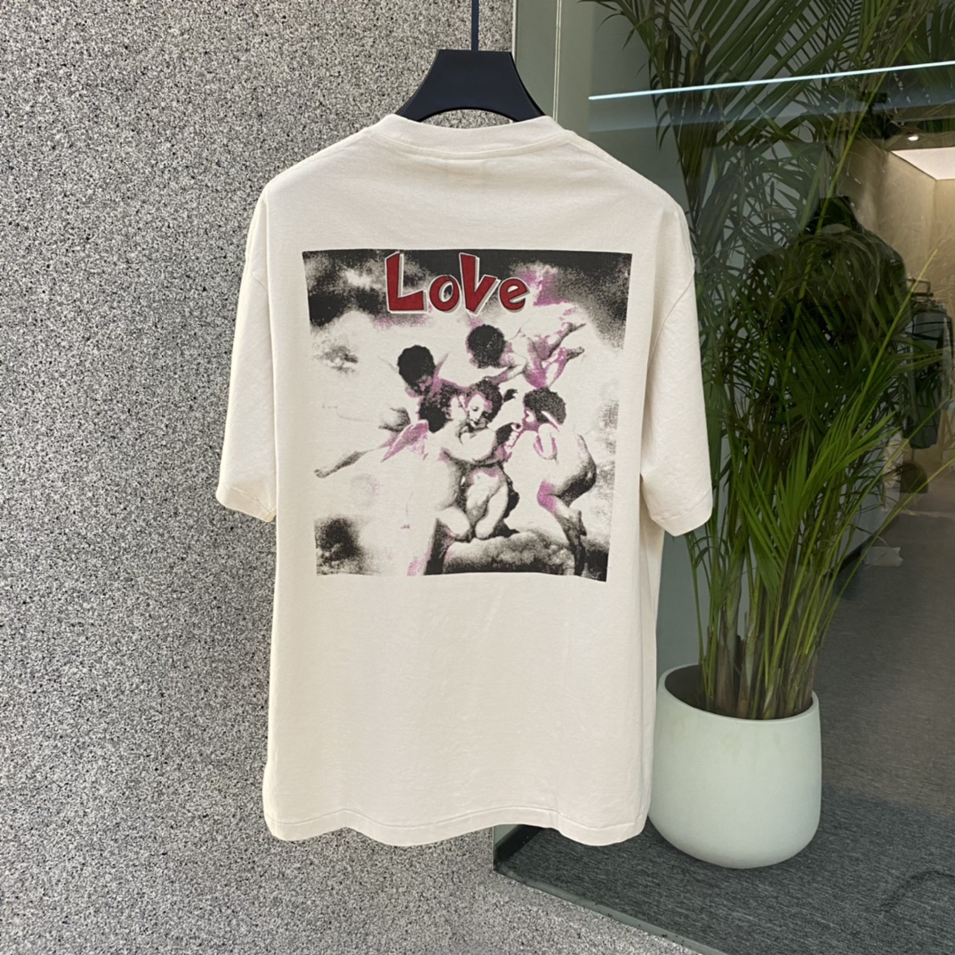 セントマイケル tシャツ サイズ感ｎ級品 天使プリント 純綿 トップス 半袖 シンプル 人気品 ファッション ホワイト_7