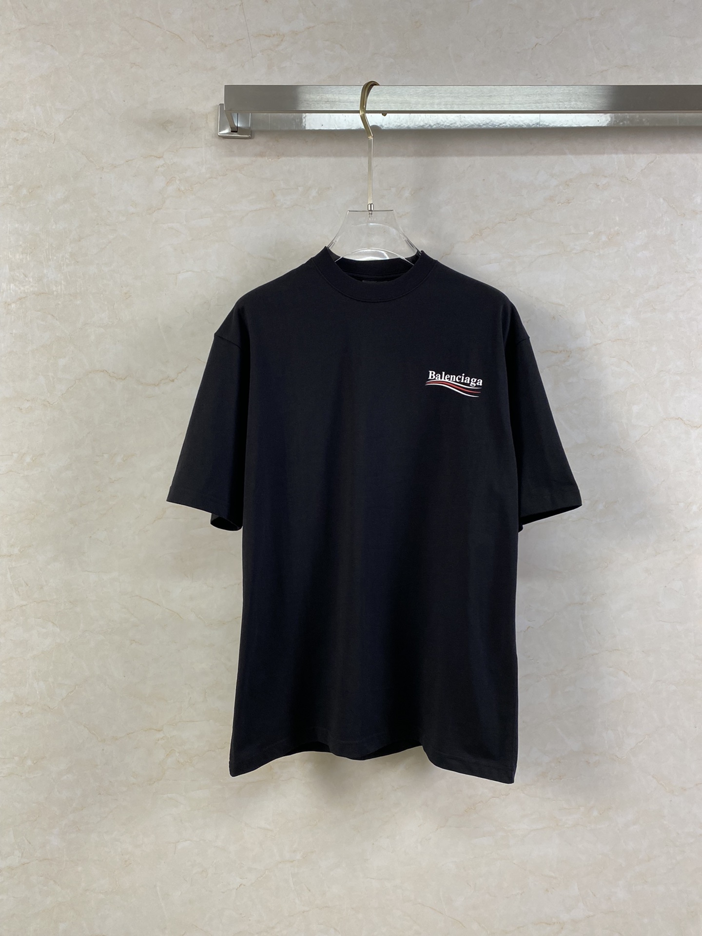 夏 新作登場 バレンシアガtシャツサイズ感激安通販 トップス 純綿 ファッション 男女兼用 柔らかい 2色可選 ブラック_1