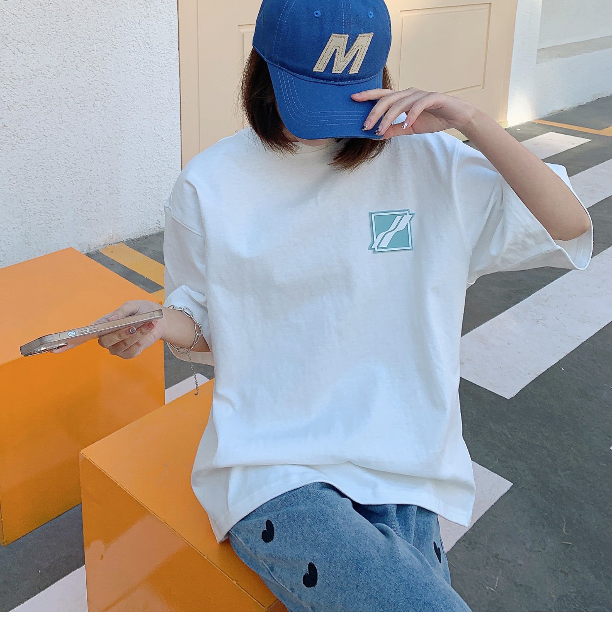 WE11DONE ウェルダン tシャツ偽物 トップス 純綿tシャツ リベットロゴ ファッション 品質保証 ホワイト_1