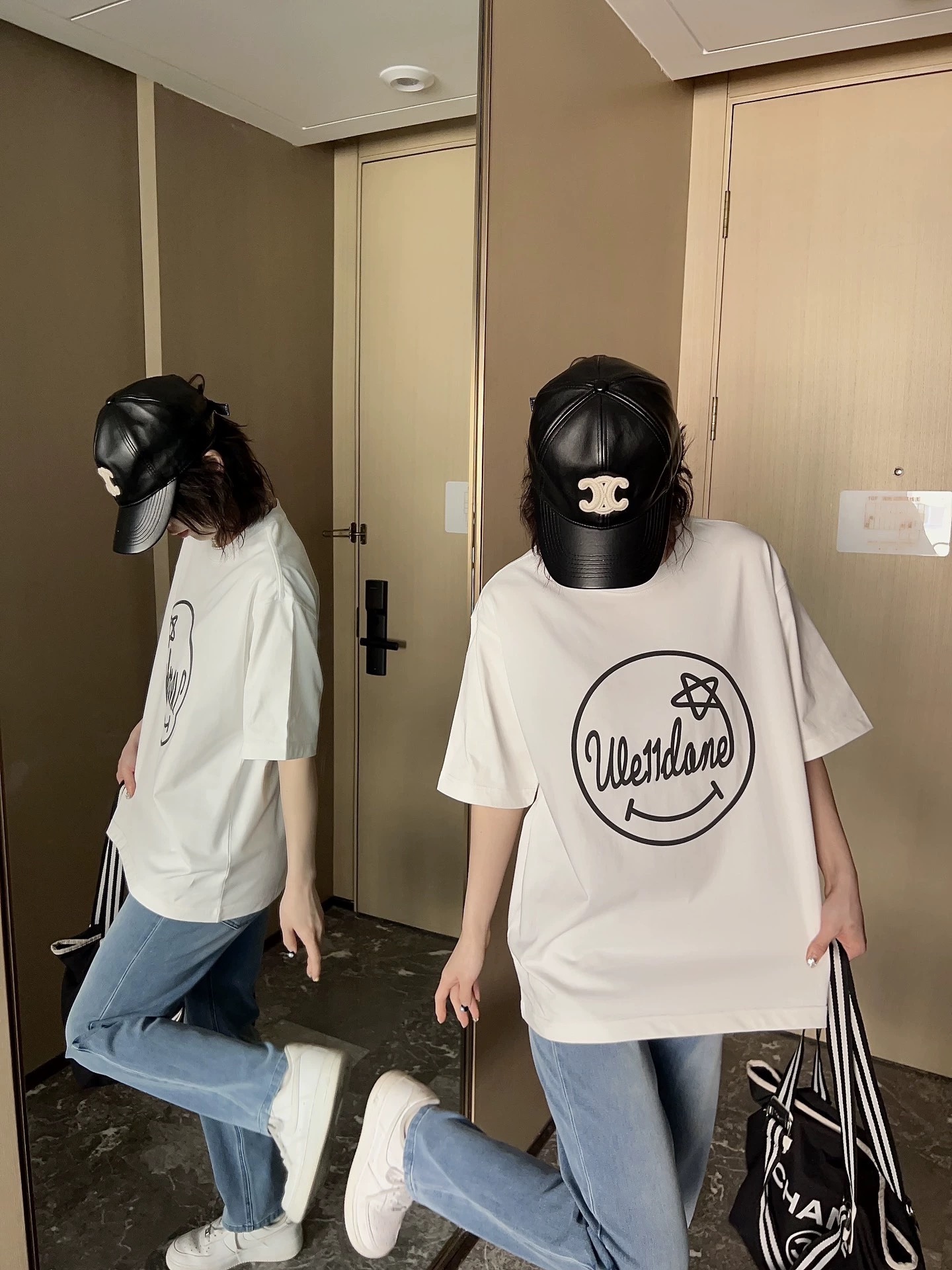 WE11DONE ウエルダンとはコピー 純綿Tシャツ トップス 笑顔プリント 半袖 ファッション 柔らかい  2色可選_4