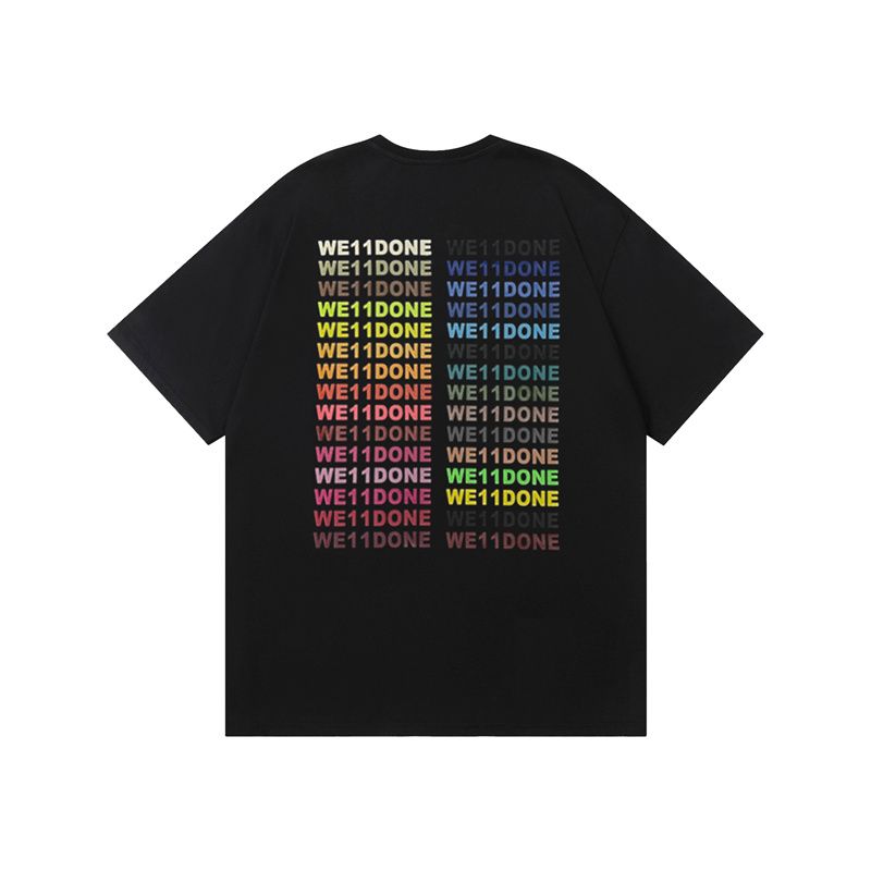 WE11DONE 今季セール限定品 ウェルダンシャツスーパーコピー プリント 純綿Tシャツ トップス 半袖 2色可選_1