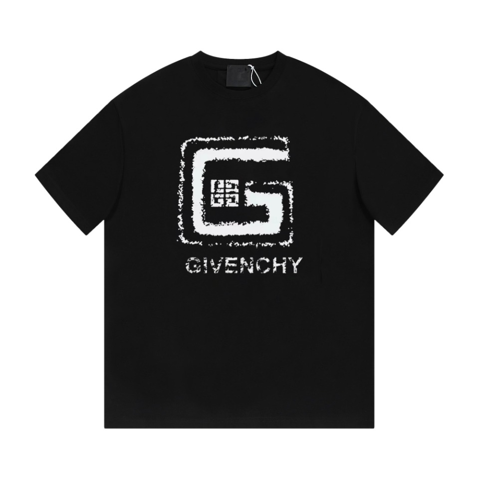 超激レア人気新作 ジバンシィ服コピー 半袖 トップス 純綿tシャツ LOGOプリント ファッション 品質保証 2色可選 ブラック_1