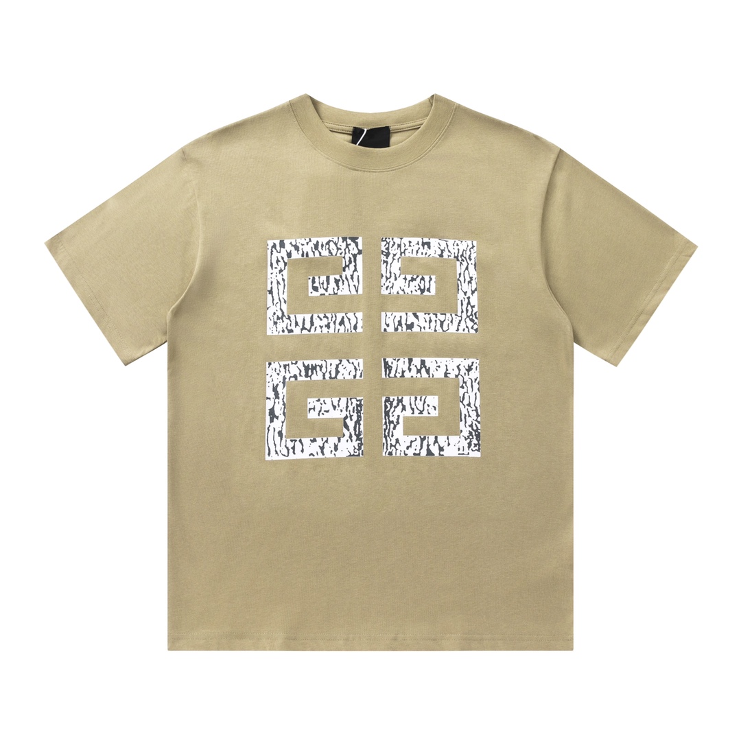 [新季度]ジバンシー国コピー トップス tシャツ 短袖 プリント 日常服 純綿 通気性いい 快適 ブラウン_1