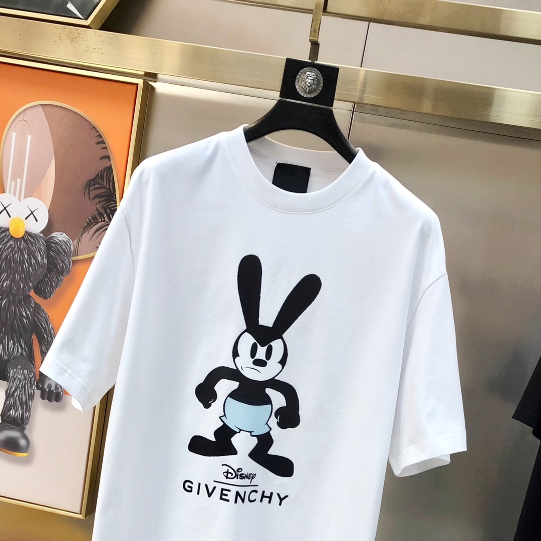 ジバンシー メンズtシャツｎ級品 シンプル 人気新作 トップス 純綿 兎プリント 半袖 メンズ 日常服 ホワイト_2