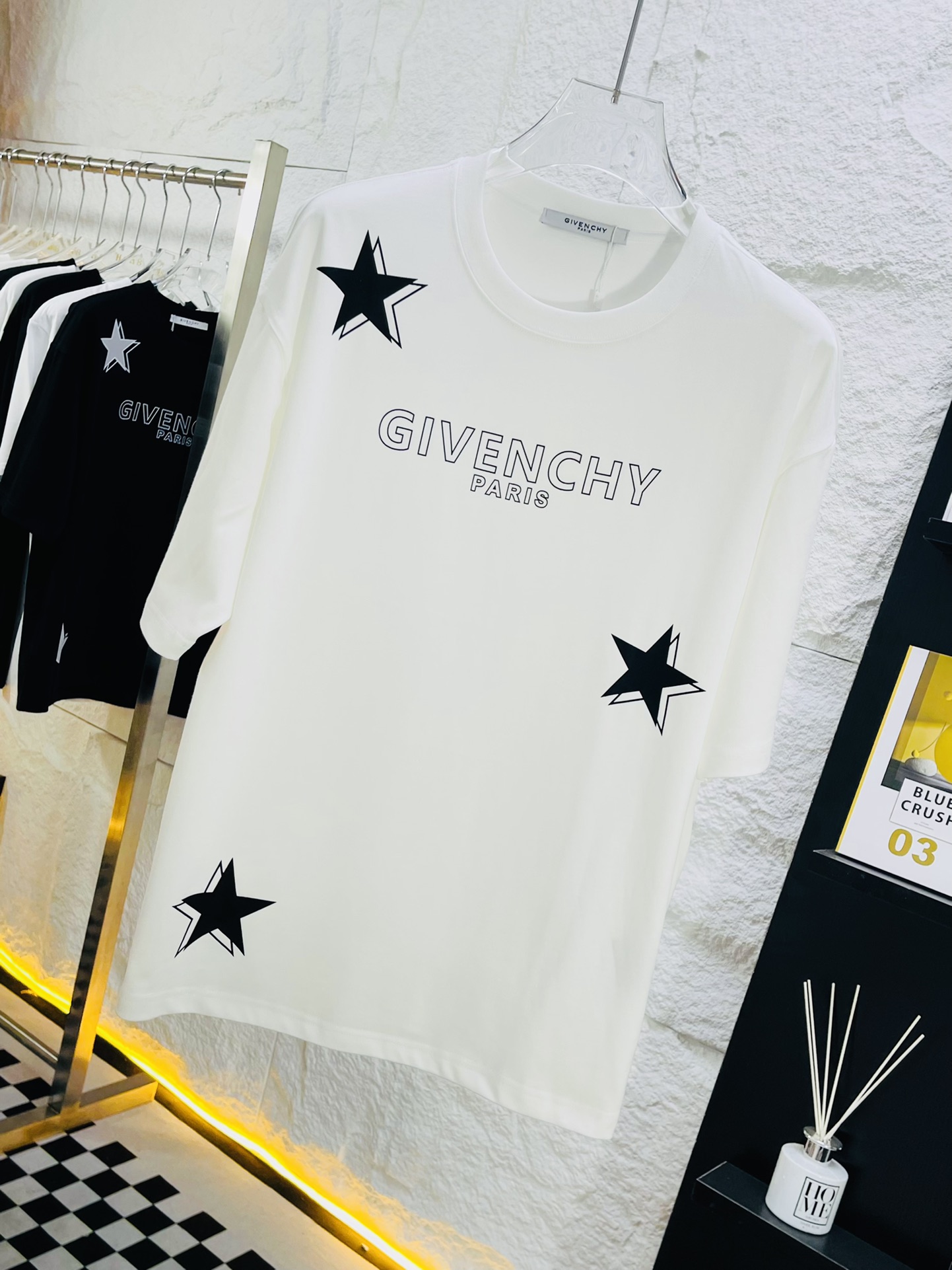 爽やかな ジバンシィtシャツコピー トップス 純綿 星プリント 柔らかい ファッション 人気定番 ホワイト_2