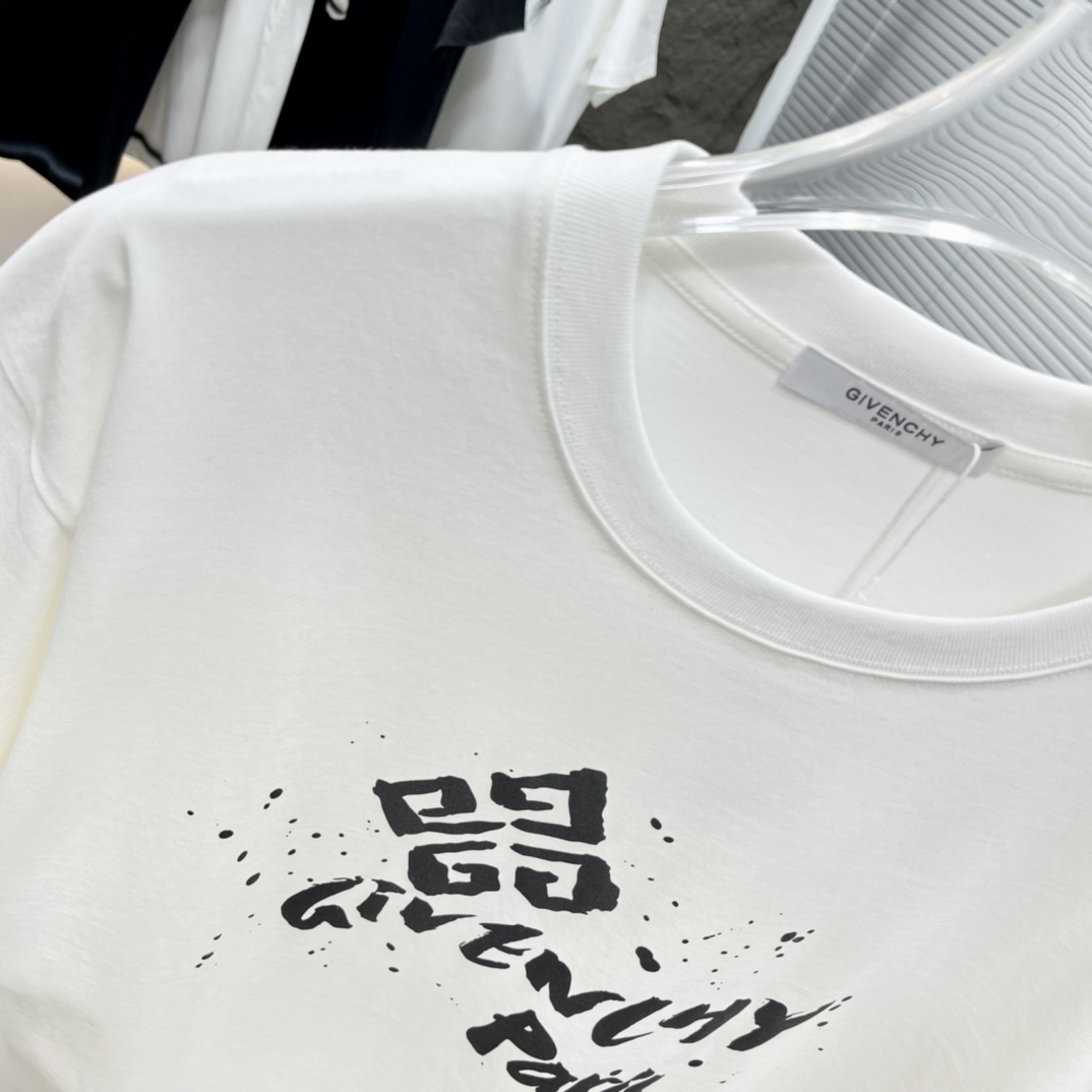 夏 新作登場 ジバンシィ ロゴ激安通販 半袖 トップス 純綿Tシャツ シンプル プリント 新品 快適 ファッション ホワイト_4