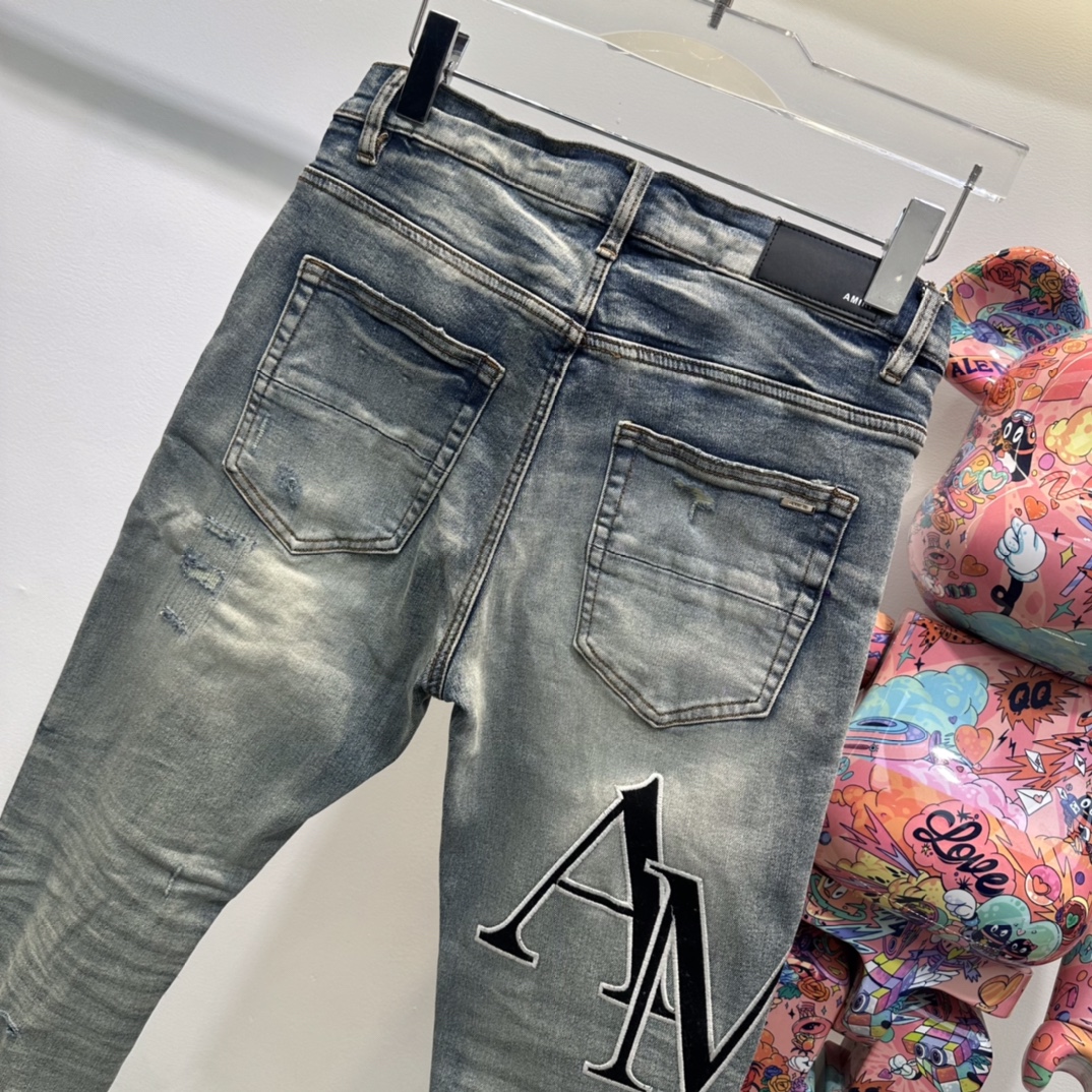 AMIRI アメリカニーノ ジーンズスーパーコピーデニムズボン HOT品質保証 美脚 パンツ シンプル グレイ_5