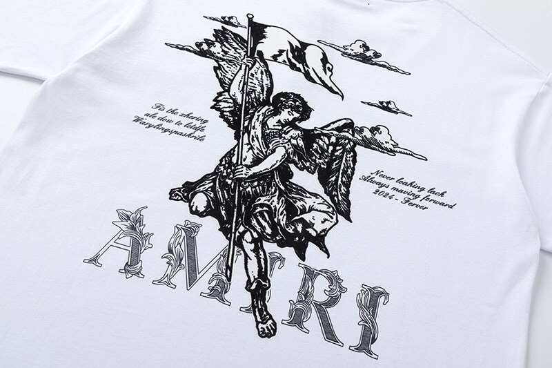 AMIRI 低価直輸入専門店 tシャツ アミ偽物 半袖 ロゴプリント 夏 シンプル 純綿 トップス 2色可選_8