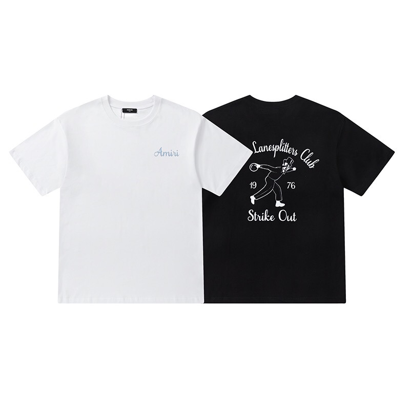 AMIRI 2024定番人気 tシャツamiスーパーコピー 半袖 シンプル 純綿 ロゴプリント 夏 トップス 2色可選_1