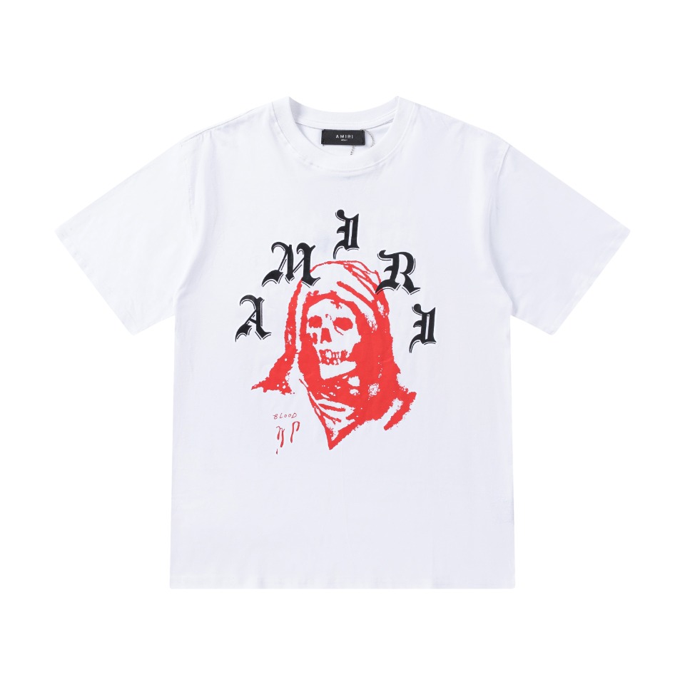 AMIRI 存在感のある tシャツヤーン ミサンガスーパーコピー プリント 純綿 シンプル 快適 トップス  短袖 柔らかい 2色可選_3