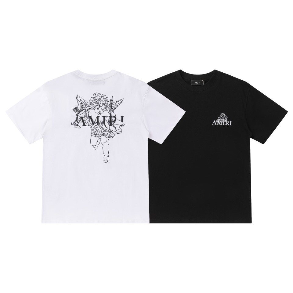 AMIRI tシャツ アミパリコピー 半袖 柔らかい プリント 純綿 品質保証 ファッション トップス  2色可選_1