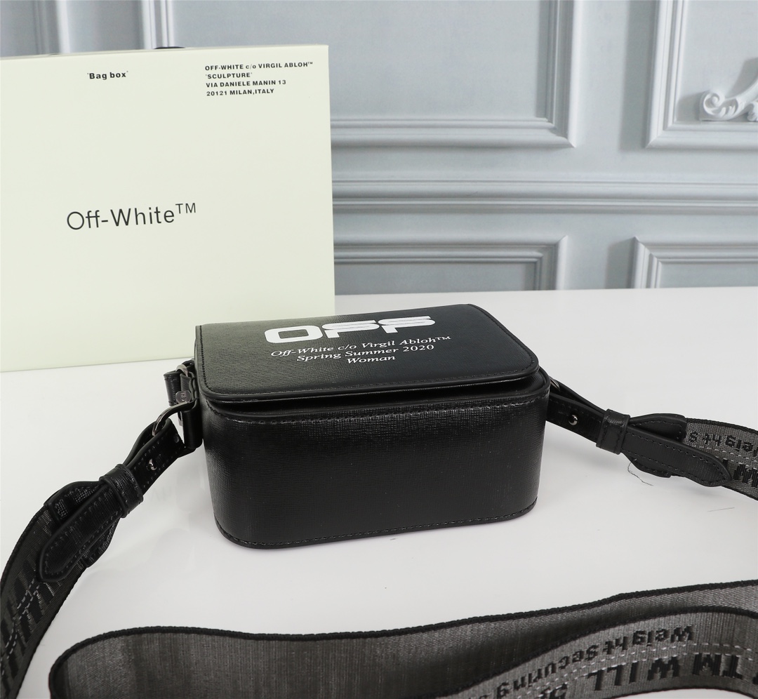 OFFWHITEオフホワイト ウエストバッグＮ級品 斜め掛け 持ちバッグ 黒い肩紐 レディース プリント 人気 レザー ブラック_4