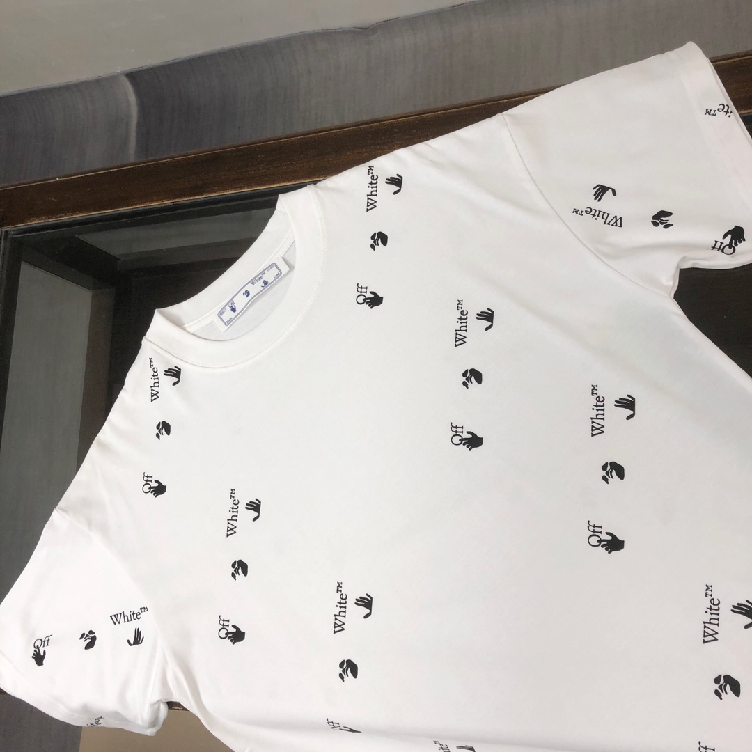 OFFWHITEオフホワイトtシャツメンズ偽物 純綿 カップル 春夏新品 トップス ゆったり カジュアル 日常 ホワイト_2