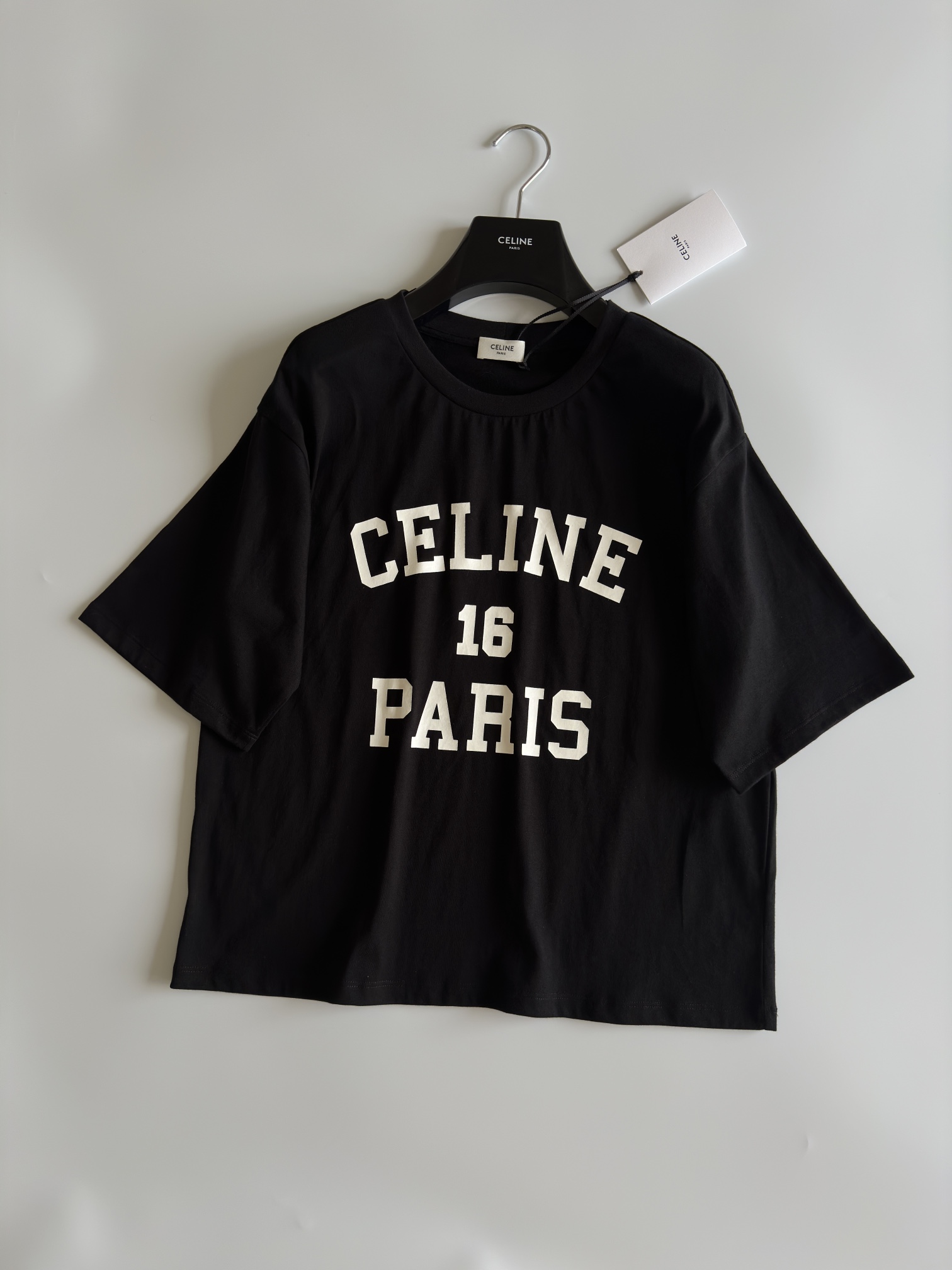 celineレディース セリーヌ ティ シャツ偽物 トップス tシャツ 半袖 純綿 プリント ゆったり ファッション ブラック_1