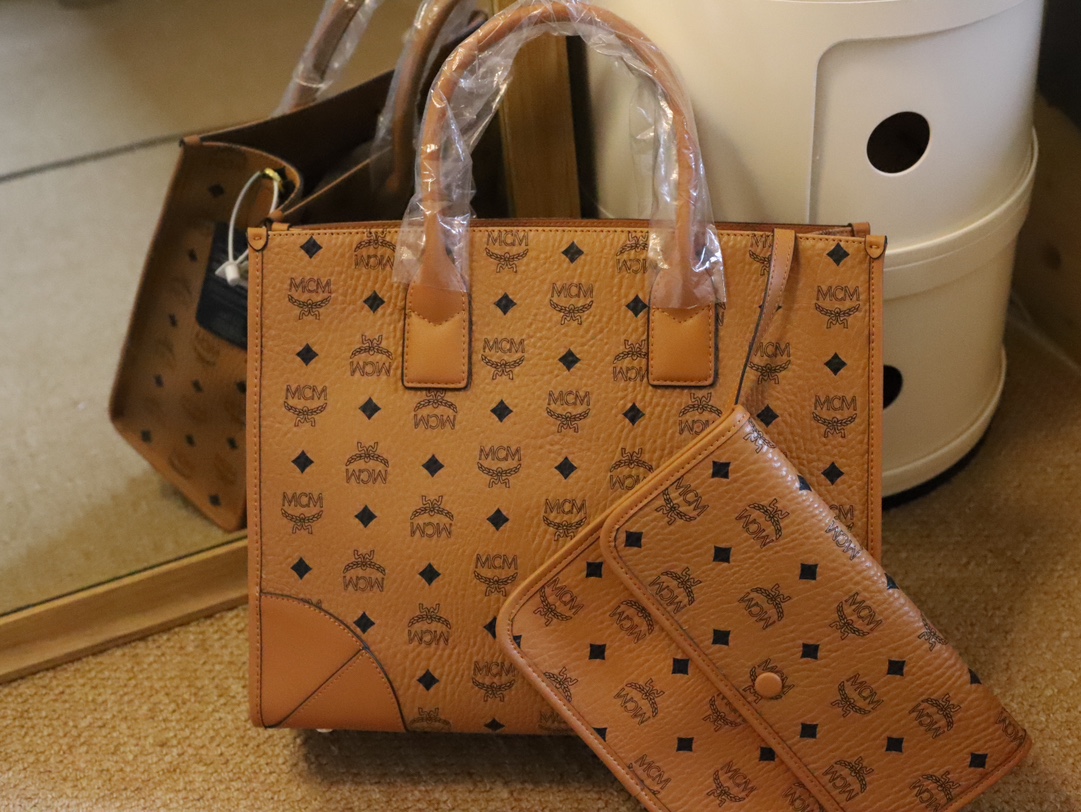 数量限定爆買い mcm バッグ ヤフオク激安通販 大容量 ファッション 持ちバッグ 牛革 通勤 シンプル ブラウン_1