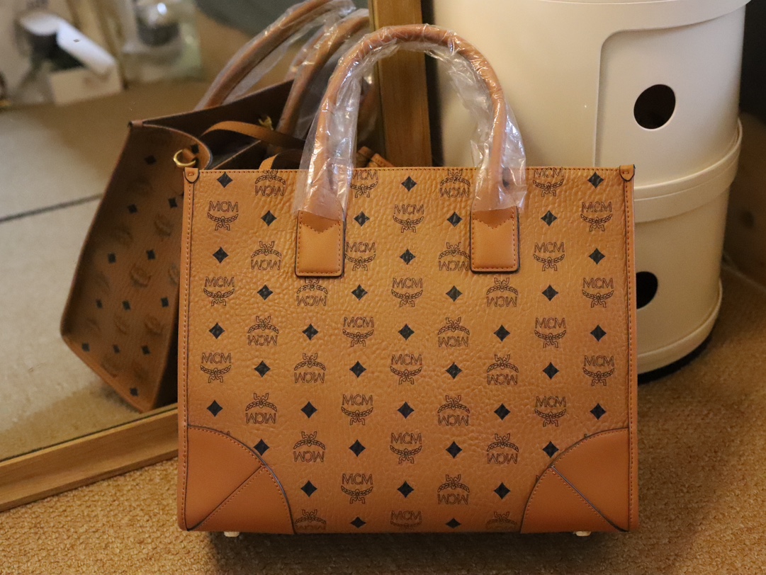 数量限定爆買い mcm バッグ ヤフオク激安通販 大容量 ファッション 持ちバッグ 牛革 通勤 シンプル ブラウン_6