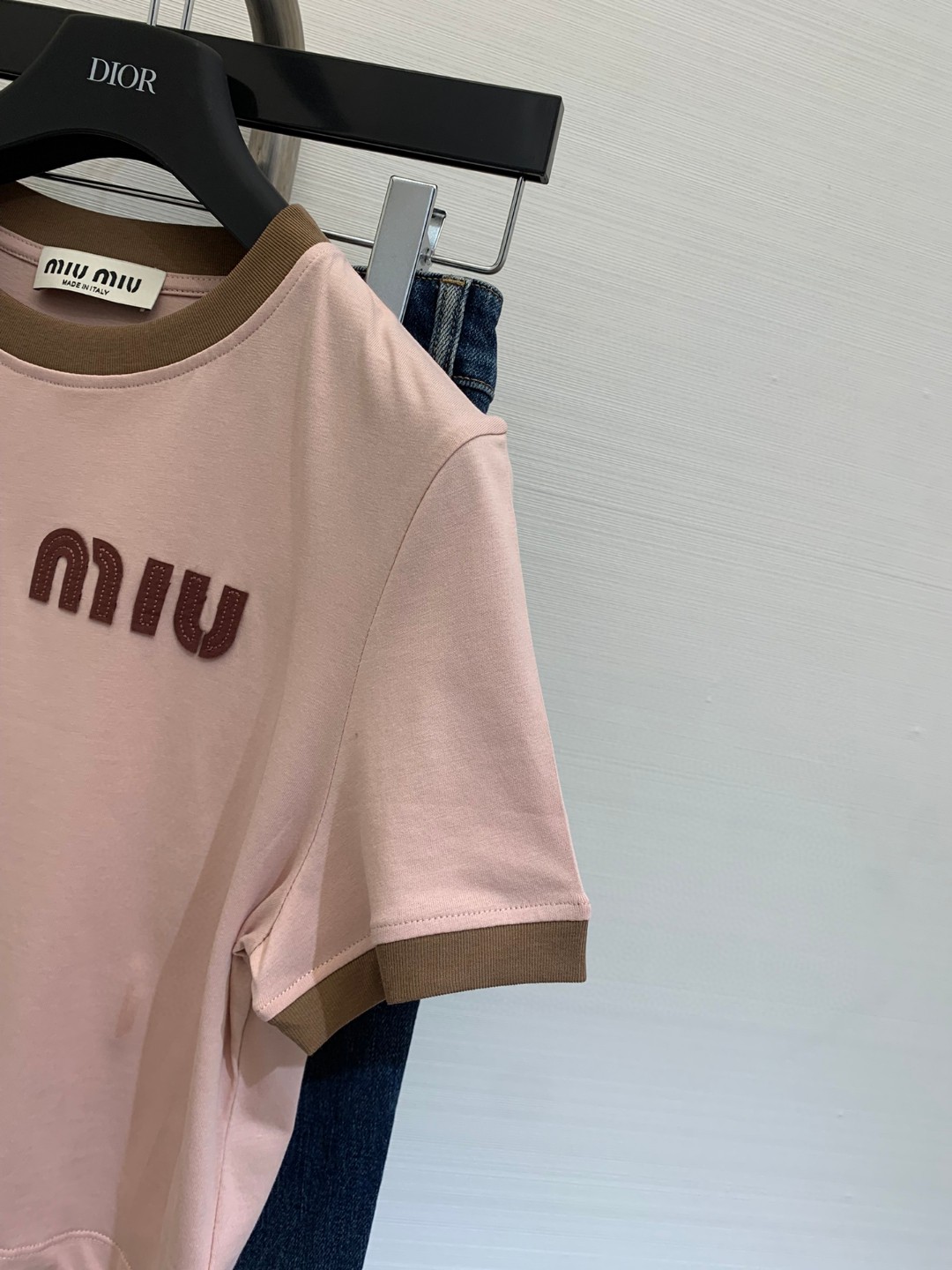 ミュウミュウトップス激安通販 半袖 Tシャツ 人気夏品 ロゴプリント ショット 少女感 ファッション レディース ピンク_6