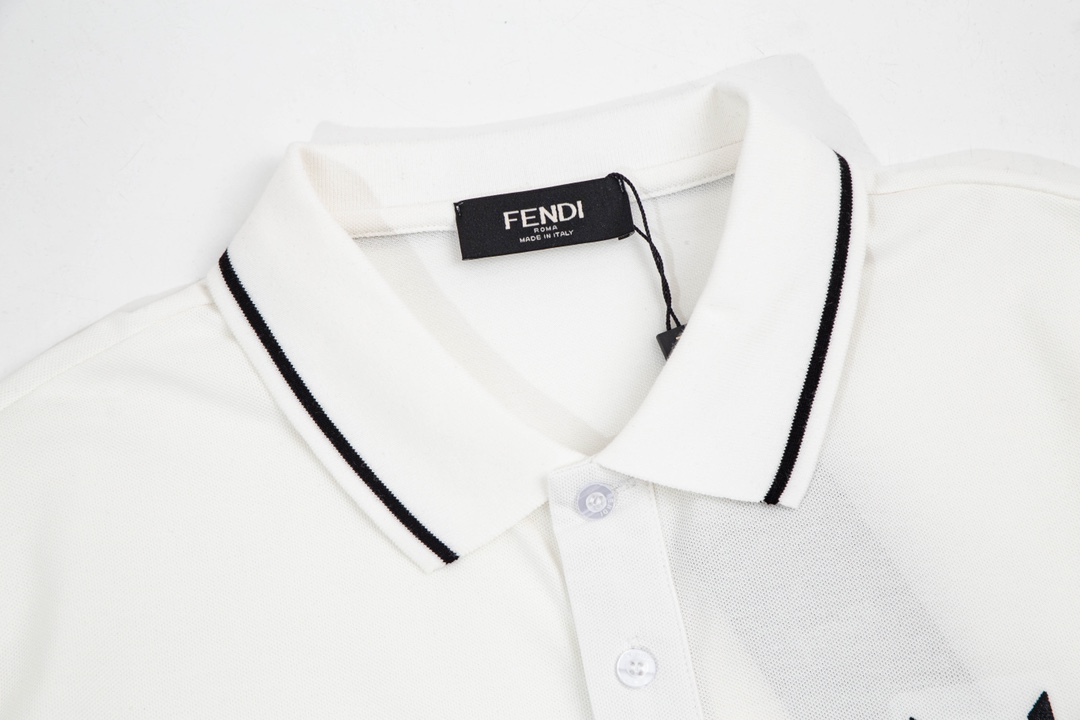 お得100%新品 fendi キッズ t シャツＮ級品 短袖 ポロシャツ ファッション 男女兼用 柔らかい ロゴプリント ホワイト_3