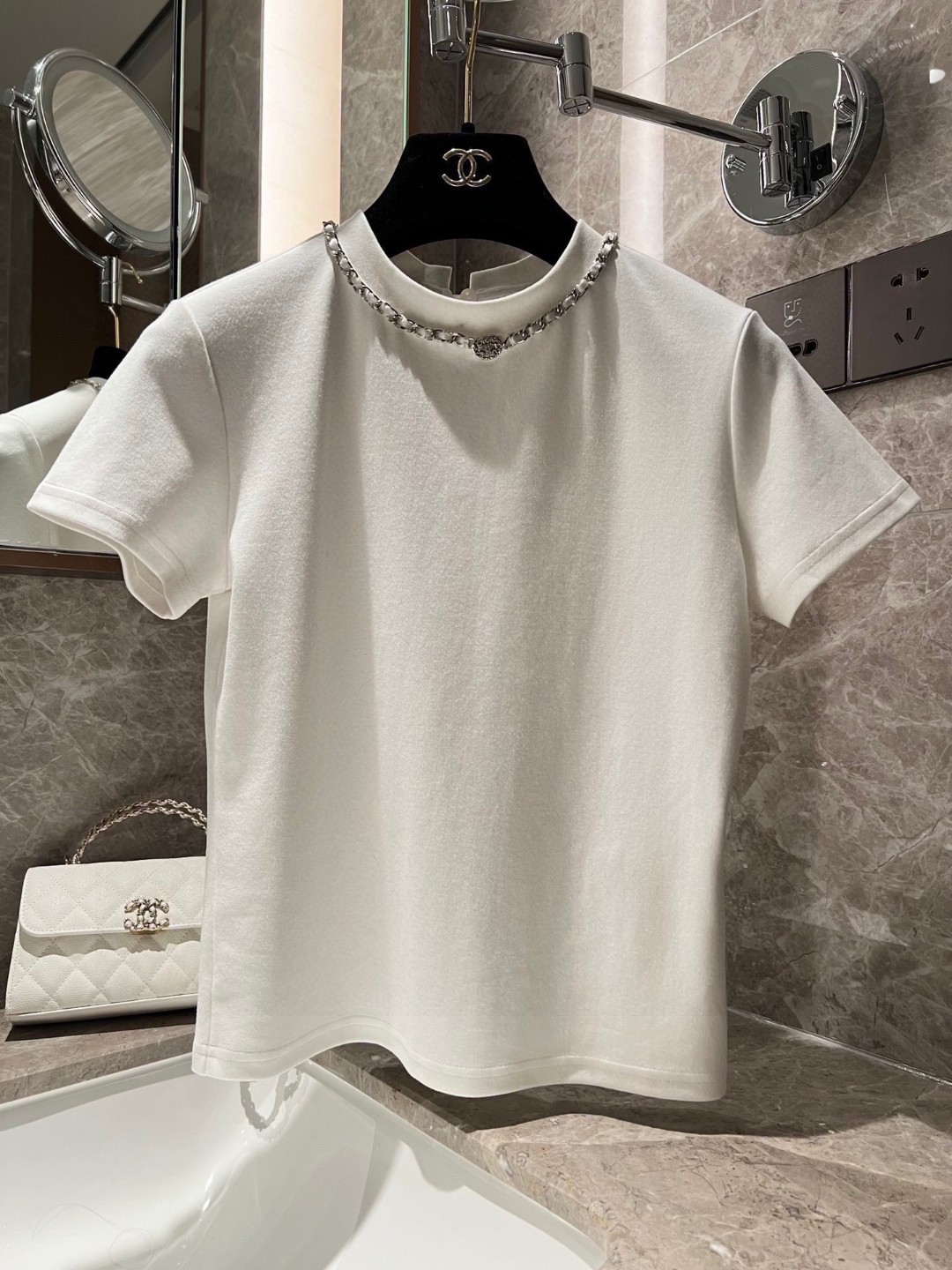 HOT100%新品 chanel t シャツ ピンク偽物 半袖 トップス 純綿 シンプ 人気品 レディース 2色可選_2