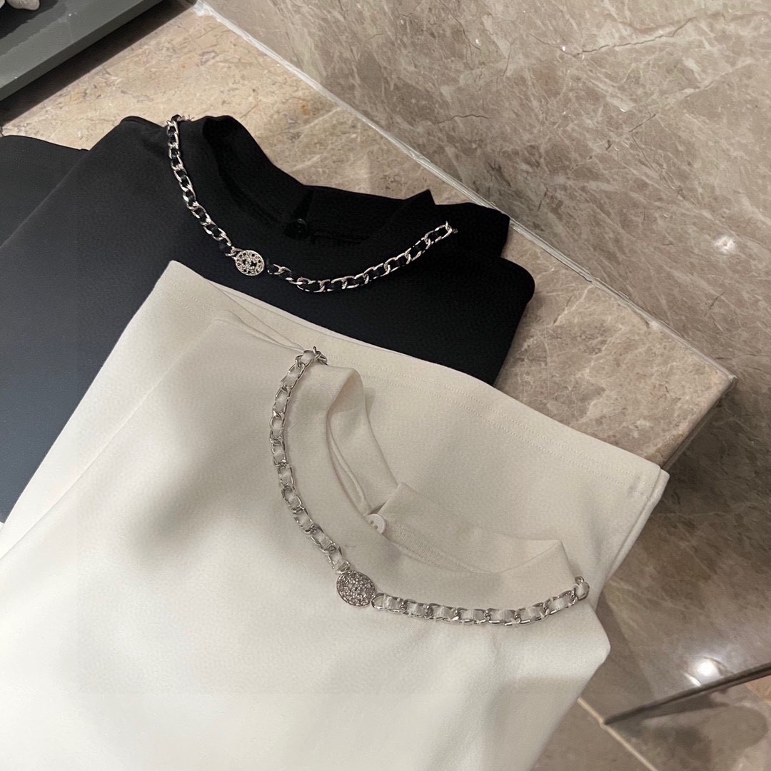 HOT100%新品 chanel t シャツ ピンク偽物 半袖 トップス 純綿 シンプ 人気品 レディース 2色可選_3