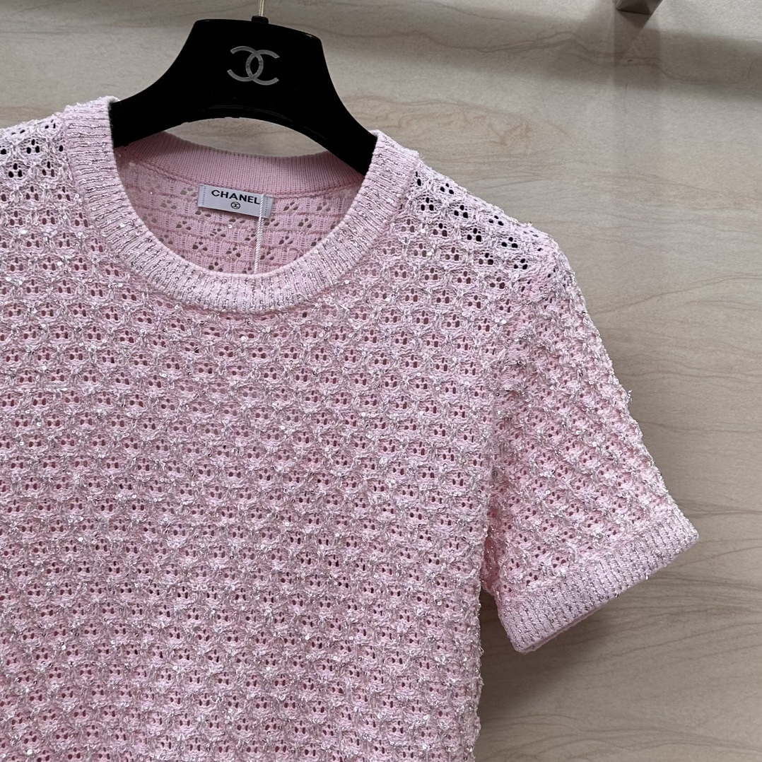 超激得新品 chanel t シャツ 値段コピー 短袖 トップス 純綿 レディース 柔らかい 通気性いい 春夏 ピンク_4