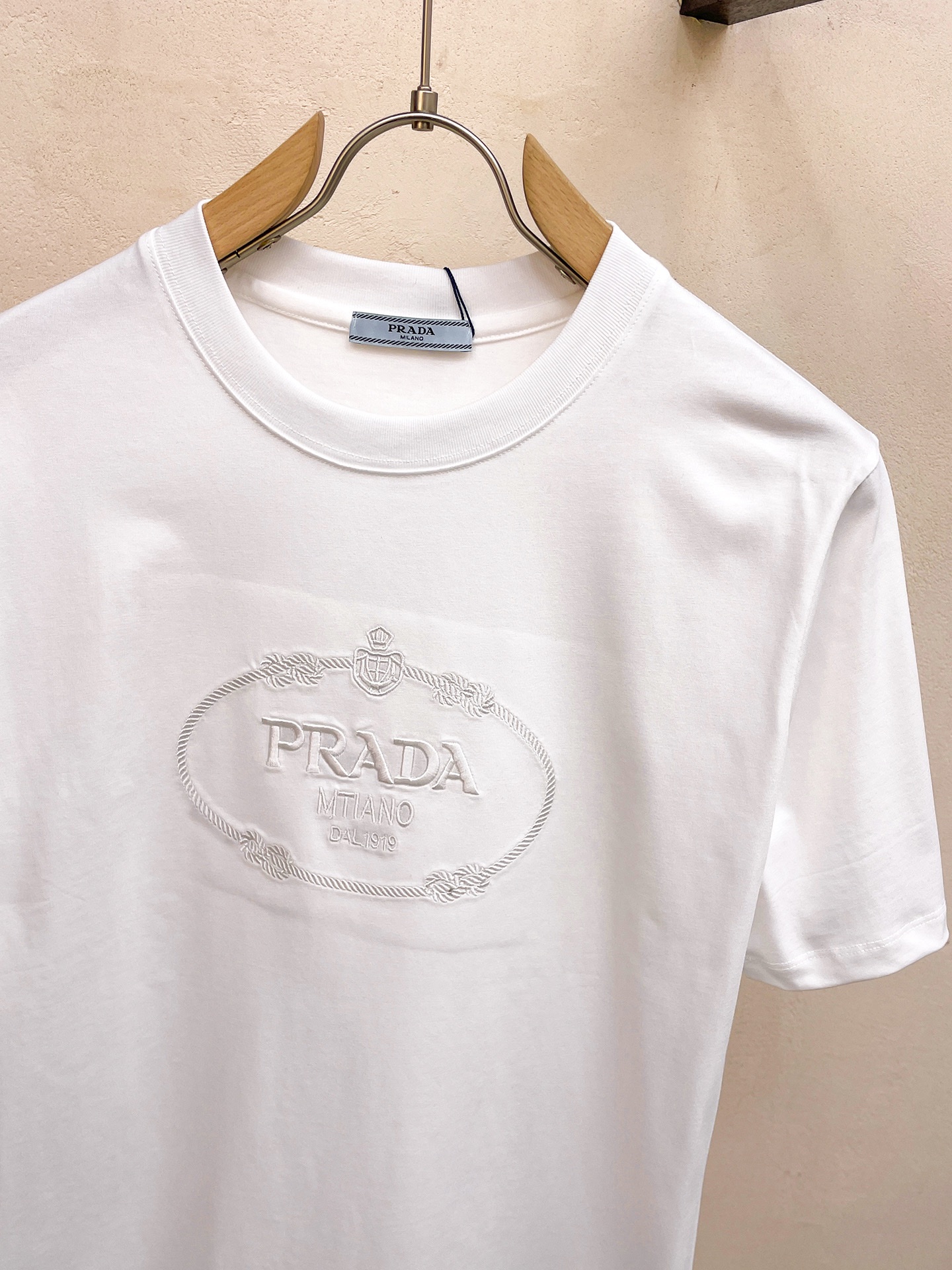 人気定番 prada t シャツコピー 夏新品 半袖 シンプル 純綿 トップス 柔らかい ホワイト_3