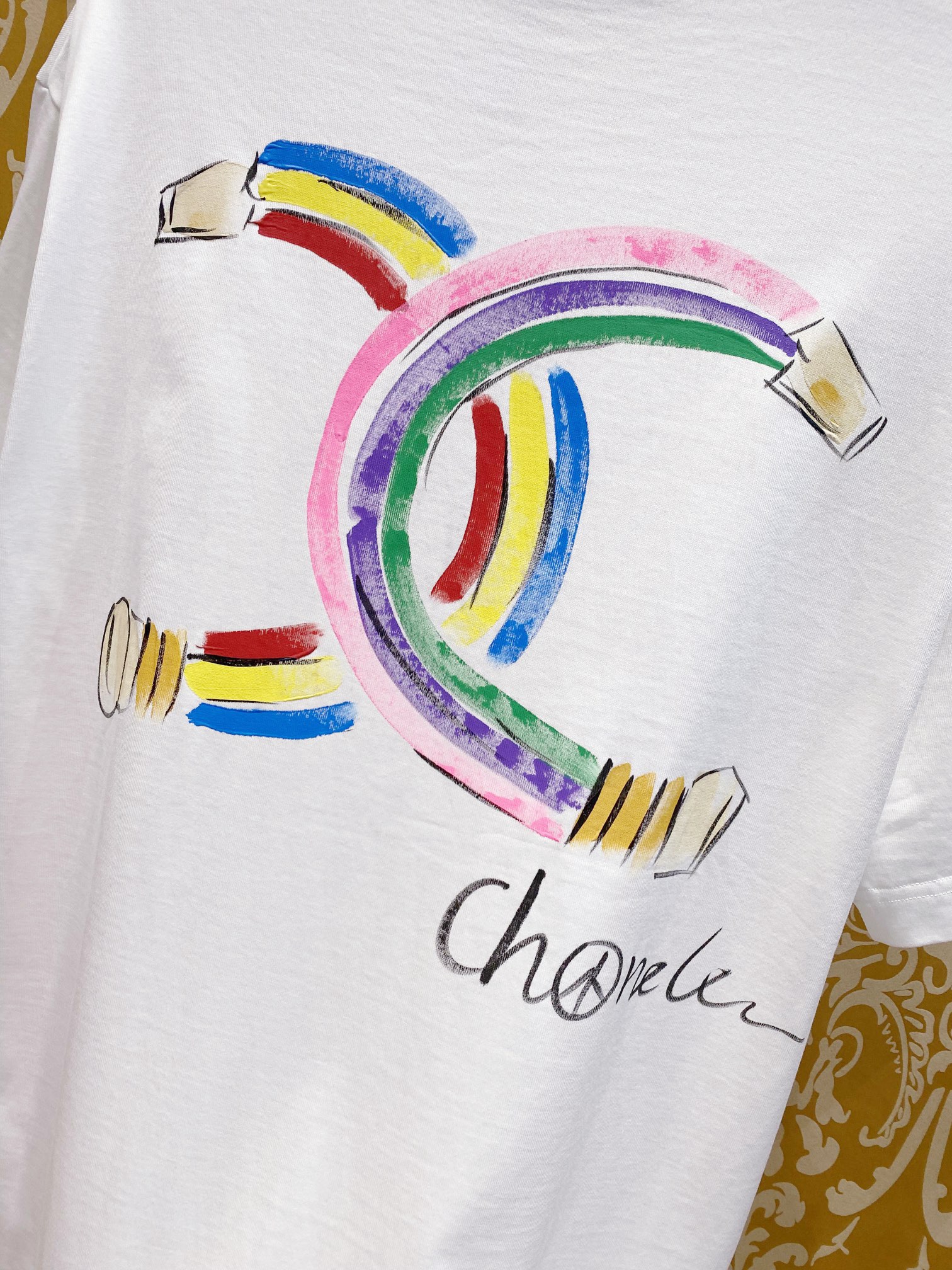 chanel t シャツＮ級品 カジュアル 半袖 純綿 トップス 丸首 柔らかい ロゴプリント 男女兼用 2色可選 ホワイト_6